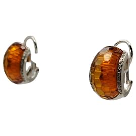 Autre Marque-Pendientes Oro Blanco con Topacio y Brillantes-Other