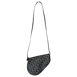 Dior-Bolso de Hombro Saddle-Blue