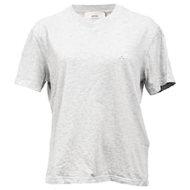 Ami-Ami Logo-Embossed Crewneck T-Shirt in Grey Cotton-Grey