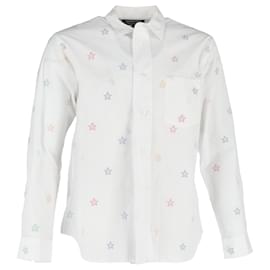 Comme Des Garcons-Chemise à manches longues imprimée d'étoiles Comme Des Garçons en coton blanc-Blanc