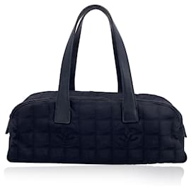 Chanel-Black Nylon Travel Line Bassotto Top Handle Bag-Black