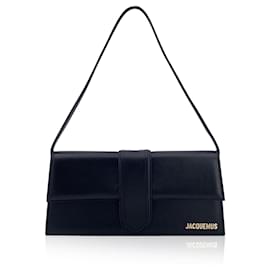 Jacquemus-Black Leather Le Long Bambino Structured Shoulder Bag-Black