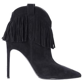 Botines con flecos Saint Laurent en ante negro Negro