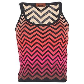 Top senza maniche stampato a zigzag Missoni in cotone multicolore Multicolore