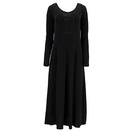 Max Mara Leisure Plissiertes Jersey-Maxikleid aus schwarzer Viskose Schwarz