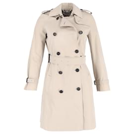Burberry- Burberry Belted Double-Breasted Trench Coat in Beige Cotton-Beige