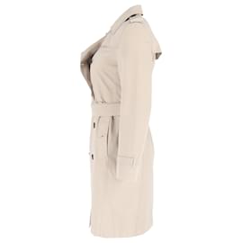 Burberry- Burberry Belted Double-Breasted Trench Coat in Beige Cotton-Beige