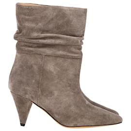 Iro- Iro Theke Ankle Boots in Grey Suede-Grey