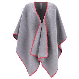 Grau Woll-Poncho mit Nahtkante von Rick Owens Grau
