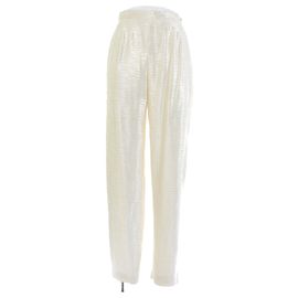 Pantalons GIORGIO ARMANI T.IT 40 Viscose Blanc