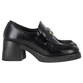 Miu Miu- Miu Miu Chunky Penny Loafers in Black Leather-Black