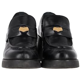 Miu Miu- Miu Miu Chunky Penny Loafers in Black Leather-Black