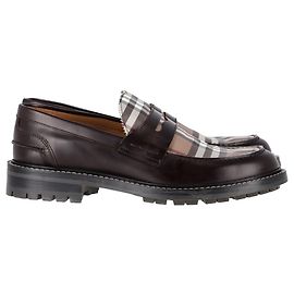 Mocassins xadrez Burberry em couro marrom Marrom Vermelho