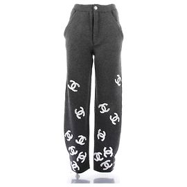 Pantalones CHANEL T.FR 34 Cachemira Gris