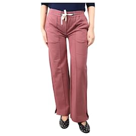 Brunello Cucinelli-Plum elasticated trousers - size S-Red