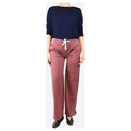 Brunello Cucinelli-Plum elasticated trousers - size S-Red