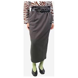 Autre Marque-Brown belted fleece midi skirt - size S-Brown