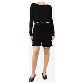 Alexander Mcqueen-Black ruched two piece set - size UK 10-Black