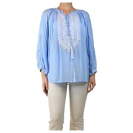 Melissa Odabash Blaue Schnürbluse Simona - Größe UK 10 Blau