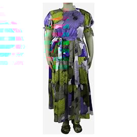 Autre Marque-Multicolour floral printed cotton midi dress - size M-Multiple colors