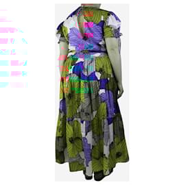 Autre Marque-Multicolour floral printed cotton midi dress - size M-Multiple colors