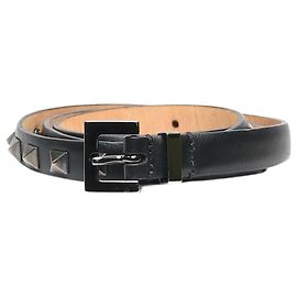 Valentino Schwarzer Lederrockstud-Gürtel Schwarz