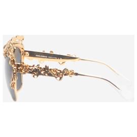 Dolce & Gabbana-Sicilian baroque gold sunglasses-Golden