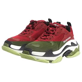 Balenciaga-Triple S maroon trainers - UK 4-Red