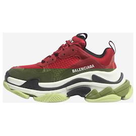 Balenciaga-Triple S maroon trainers - UK 4-Red