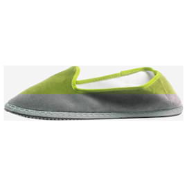 Autre Marque-Green velvet slippers - size EU 38-Green