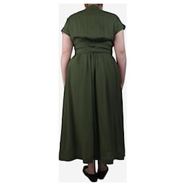 Autre Marque-Olive green midi wrap dress - size UK 14-Green