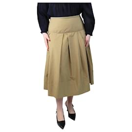 Autre Marque-Beige Poplin pleated midi skirt - size UK 16-Other