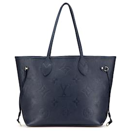 Louis Vuitton-Louis Vuitton Blue Monogram Giant Empreinte Neverfull MM-Blue,Navy blue