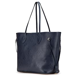 Louis Vuitton-Louis Vuitton Blue Monogram Giant Empreinte Neverfull MM-Blue,Navy blue