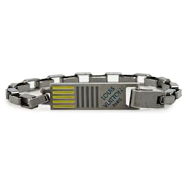 Louis Vuitton-Louis Vuitton Silver Brass and Enamel Damier Colors Chain Bracelet-Other