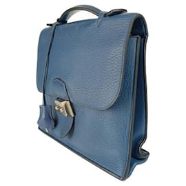 Hermès-Hermes Blue Taurillon Clemence Handbag-Blue