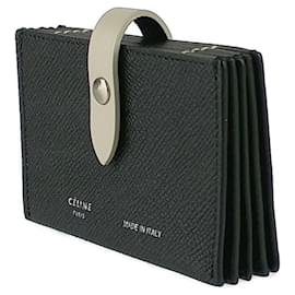Céline-CELINE Accordion Card Holder-Black,Beige