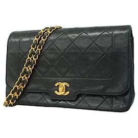 Chanel-Chanel Black Lambskin Shoulder Bag-Black