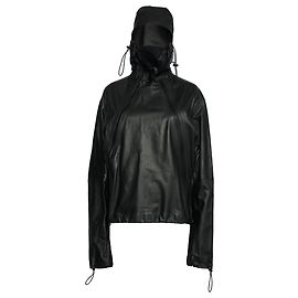 Bottega Veneta Chaqueta de cuero con capucha Negro
