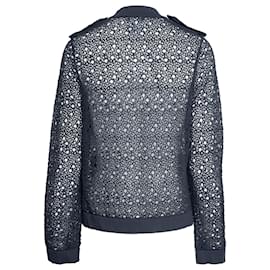 Chanel-Open Front Crochet Cardigan-Black