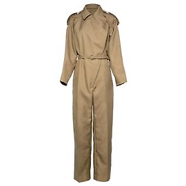 Bottega Veneta Gürtelte Gabardine Trench-Jumpsuit Braun Beige