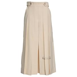 Gucci-Pleated Culottes-White,Cream