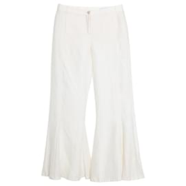 Chanel-Flared Trousers-White,Cream