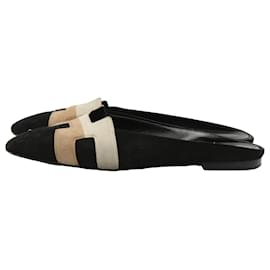 Hermès-Tricolor Suede Roxane Flat Mules-Multiple colors