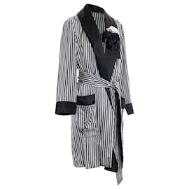Lanvin-Lightweight Striped Coat With Belt-Multiple colors
