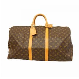 Louis Vuitton-Louis Vuitton Monogram Keepall 55 Boston Bag-Brown