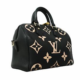 Louis Vuitton-Louis Vuitton Monogram Empreinte Bicolor Speedy Bandouliere 25 Handbag-Black,Beige