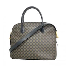 Céline-Celine Macadam Handbag in Black and Brown-Brown,Black