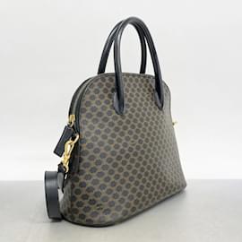 Céline-Celine Macadam Handbag in Black and Brown-Brown,Black