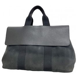 Hermès Borsa tote Hermes Valparaiso Toile Chevron Nera Nero